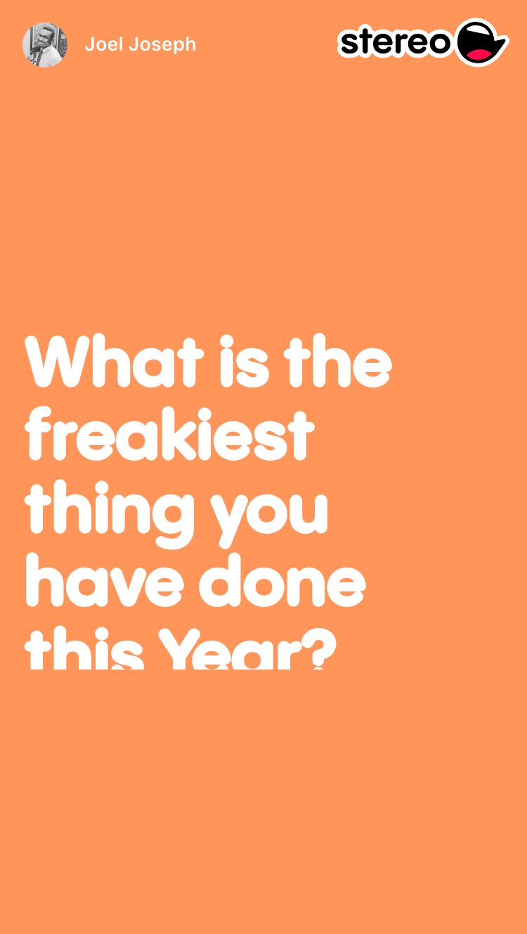 What is the freakiest thing you have done this Year?#comdey