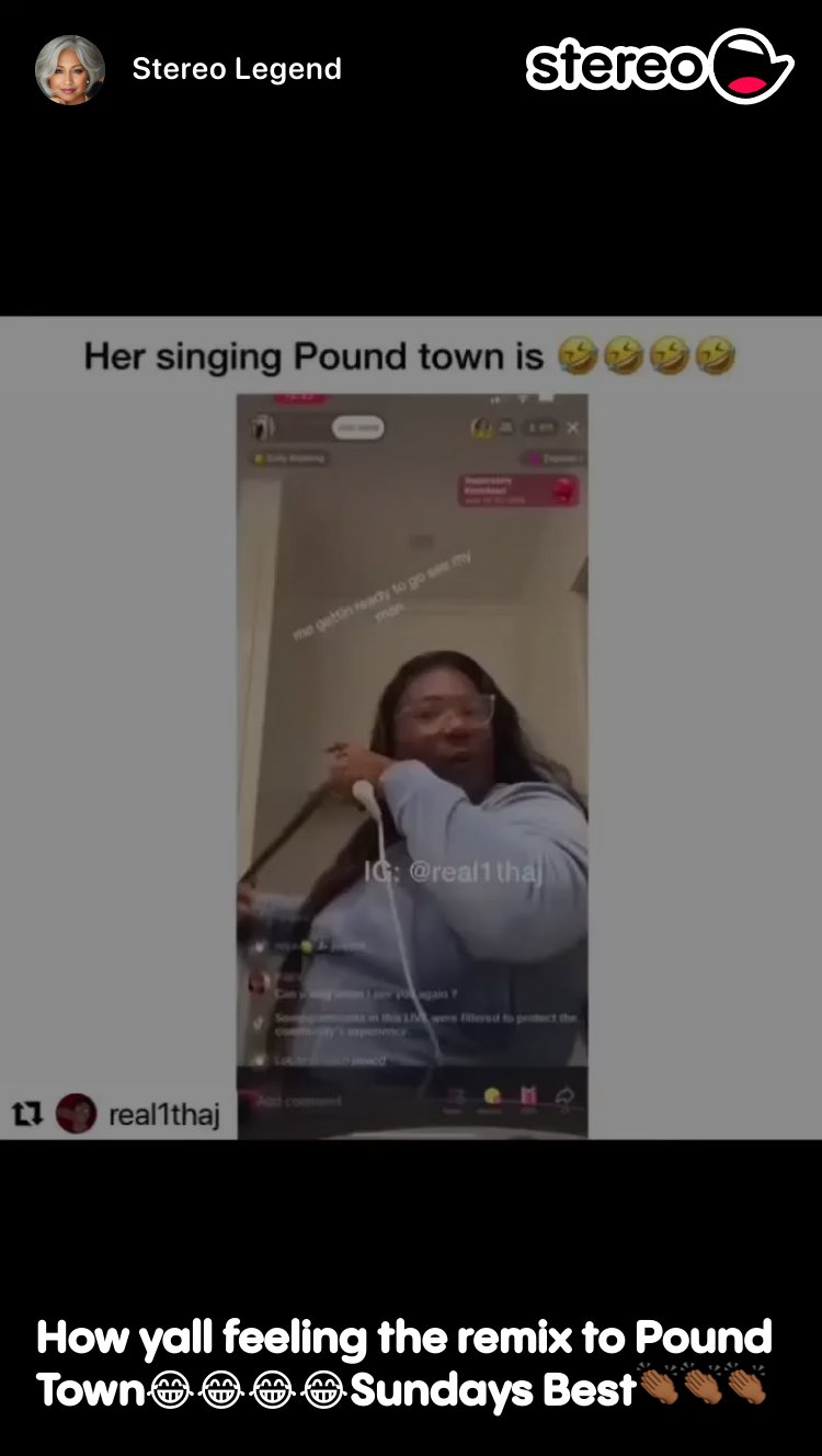 How yall feeling the remix to Pound Town😂😂😂😂Sundays Best👏🏾👏🏾👏🏾