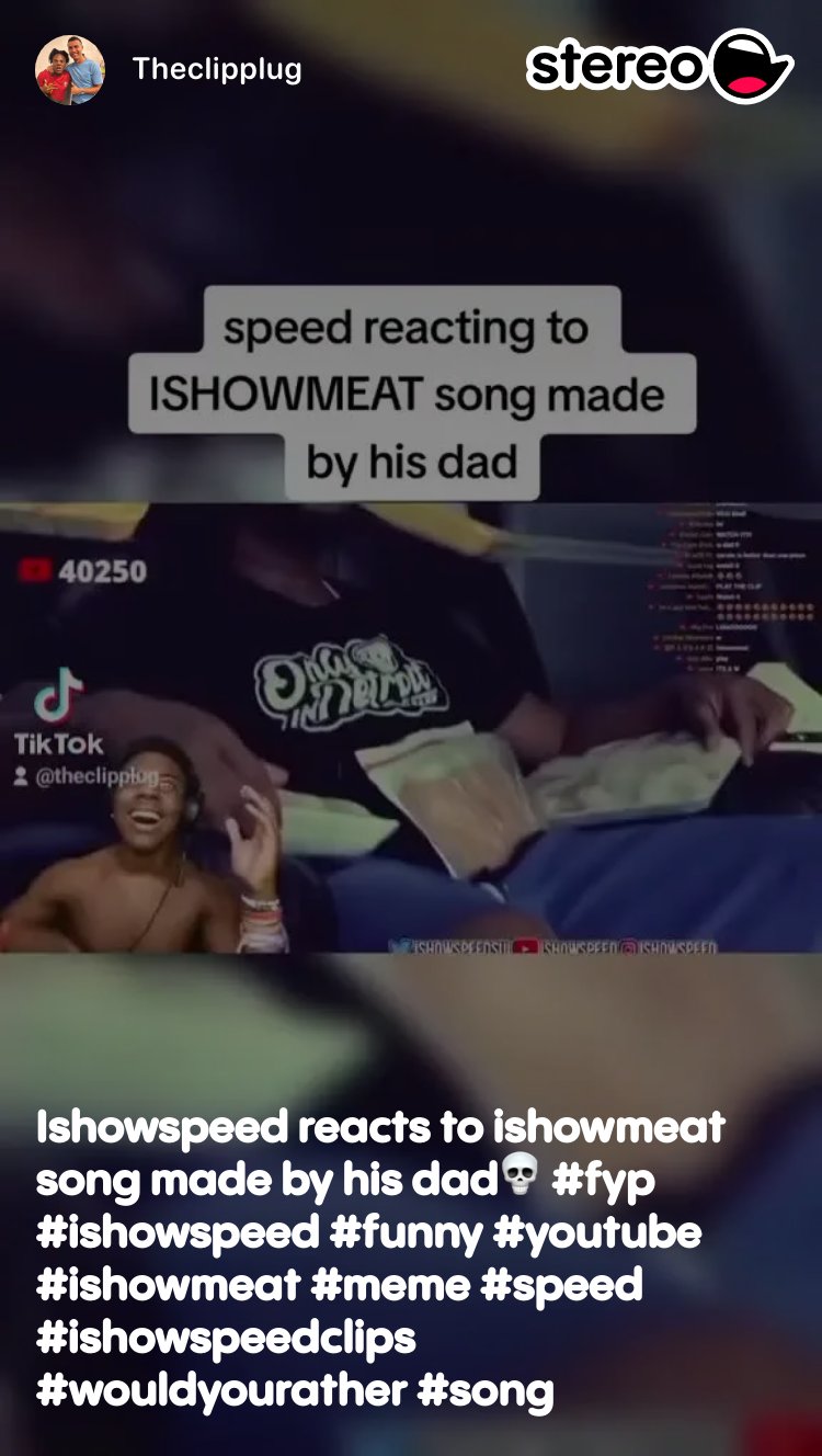 Ishowspeed reacts to ishowmeat song made by his dad💀 #fyp #ishowspeed  #funny #youtube #ishowmeat #meme #speed #ishowspeedclips #wouldyourather  #song